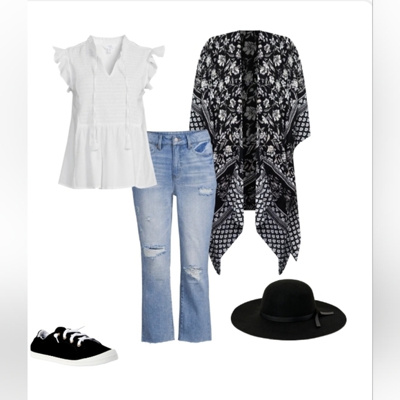 Women's Floral Kimono Layering Piece Size L/XL - Picture 5 of 9